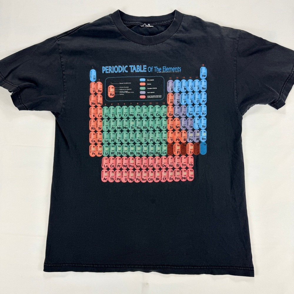 Vintage Periodic Table of Elements Science T Shirt Cotton Expressions‎ 2002